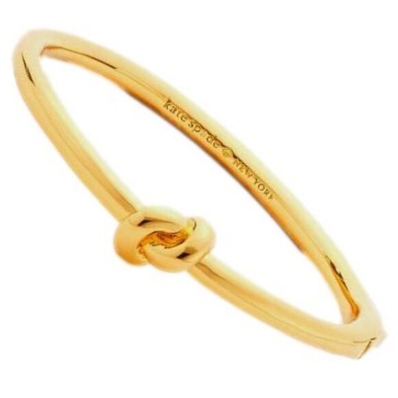 Kate Spade Gold Sailors Knot Hinge Bangle Bracelet Womens Gold Plated Metal NEW - Picture 2 of 6